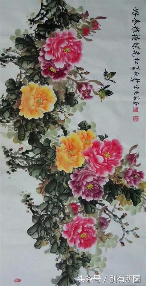 國畫牡丹花畫|國畫牡丹:國畫牡丹，是國畫花卉中經常描繪的題材，。